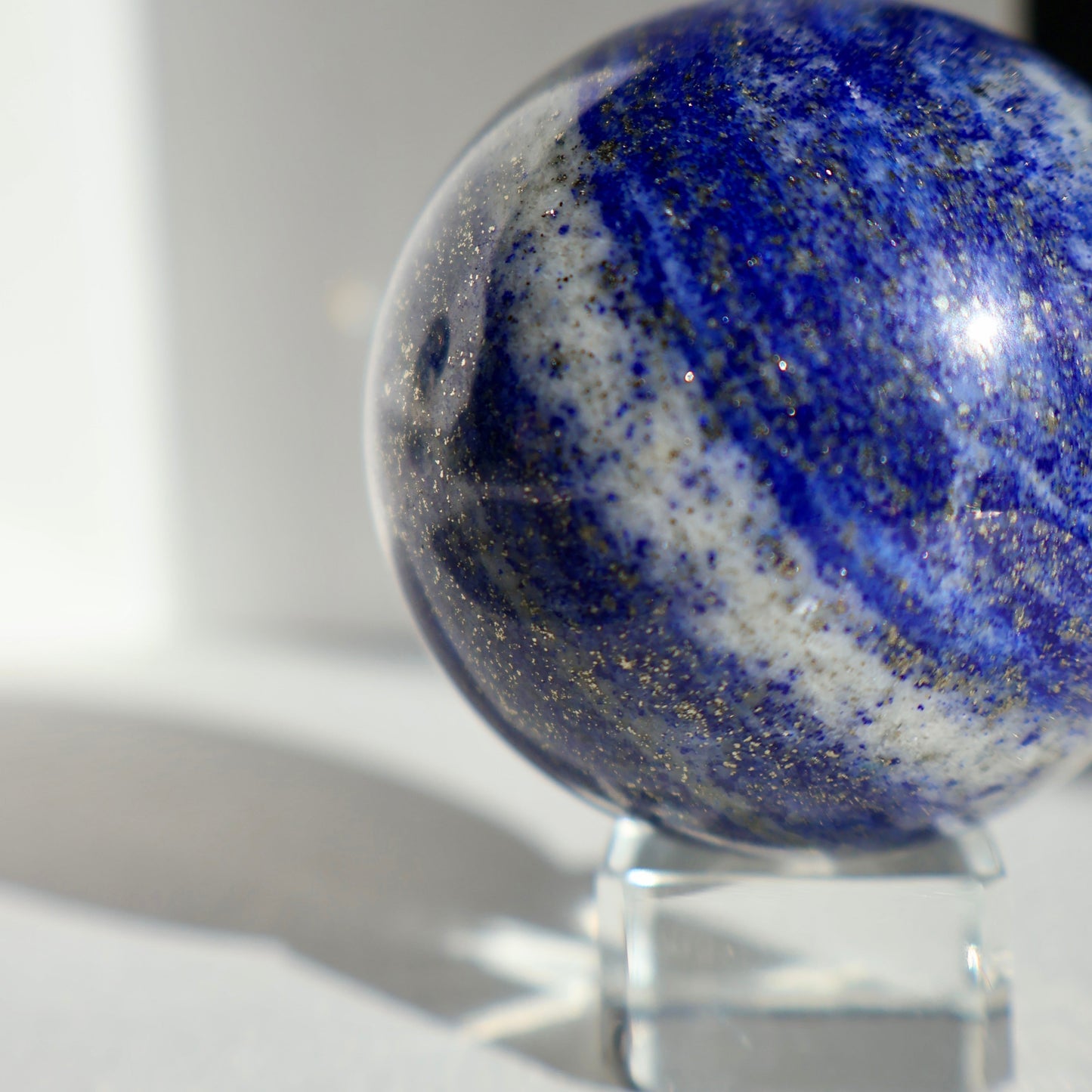 Lapis Lazuli Crystal Sphere – 1.5" Solid Gemstone with Pyrite | Inspired by Ancient Egypt & Museum - Grade Mineralogy - Wax | Wane