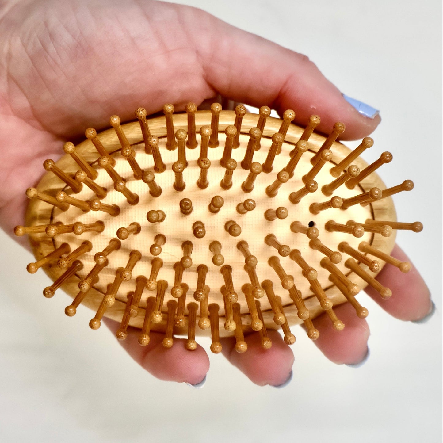 Wood Handheld Hair Brush – Scalp Massager with Ball - Tipped Bamboo Bristles - Wax | Wane