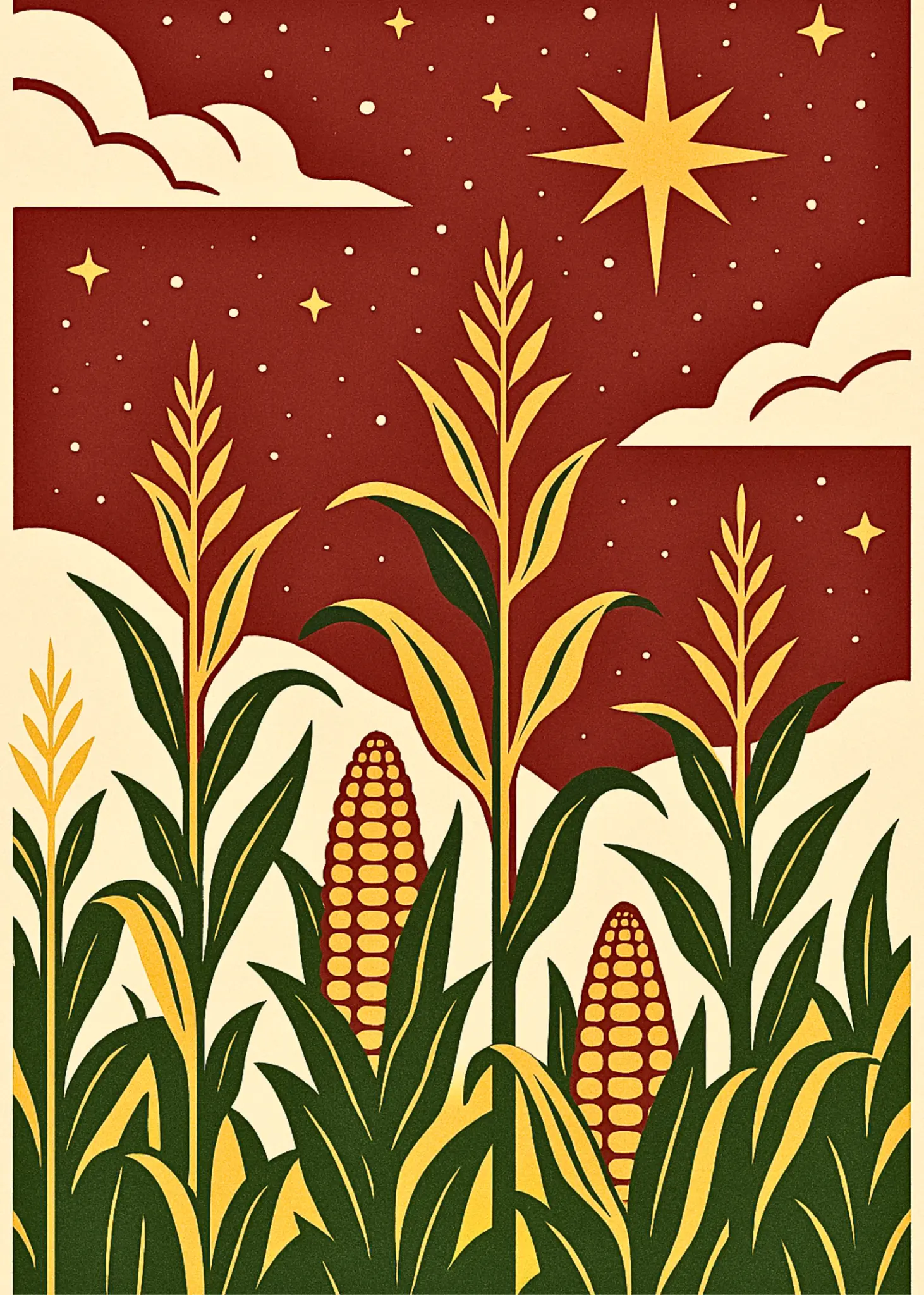 Art Deco Corn Print - LNK Nebraska